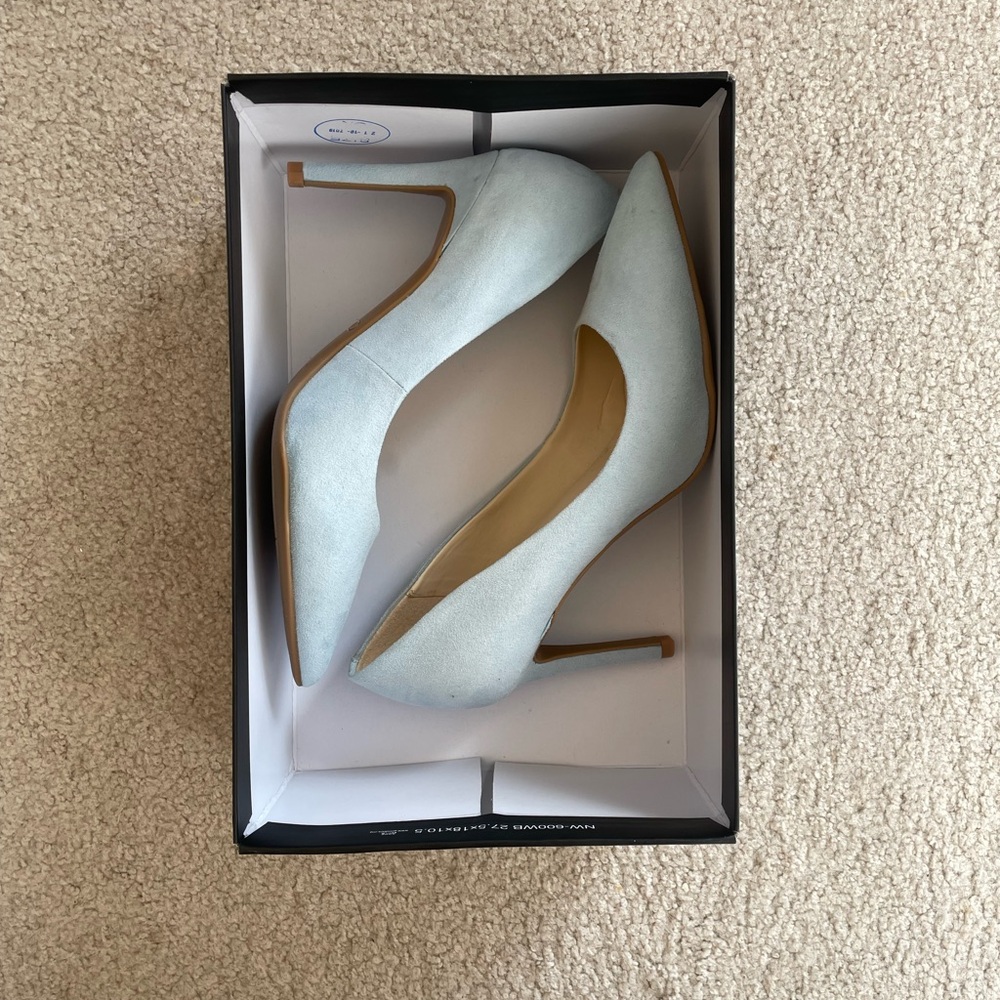 Nine West Light Blue Suede Heels - Picture 5 of 5